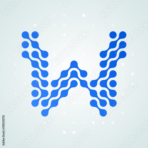 Letter W logo modern halfto...