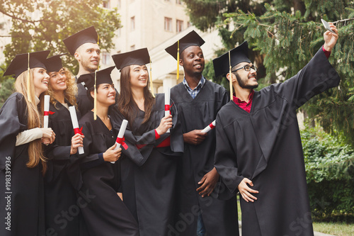 A group of graduates celebrating