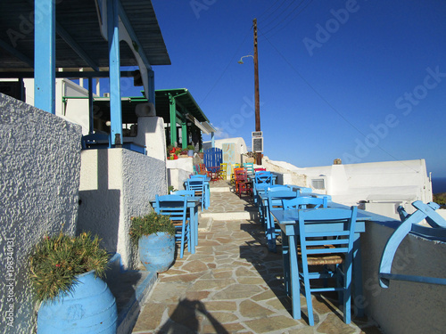 Terrasse restaurant Grec Anafi Grèce
