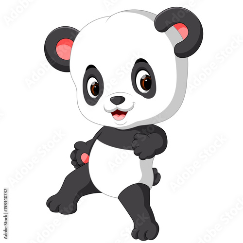 Fototapeta Naklejka Na Ścianę i Meble -  cute baby panda cartoon