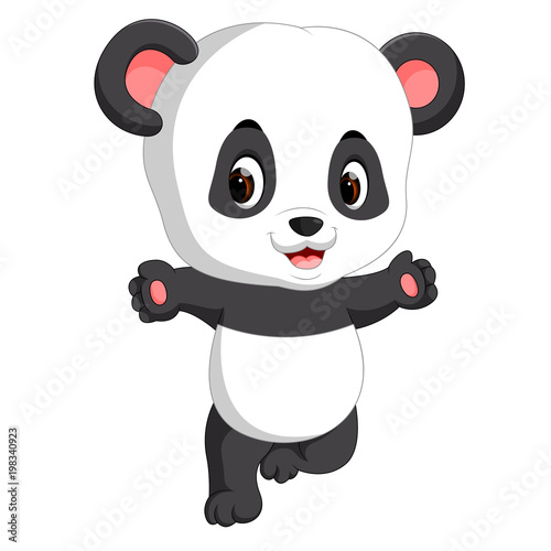 Fototapeta Naklejka Na Ścianę i Meble -  cute baby panda cartoon