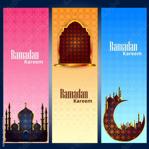 Islamic celebration background with text Ramadan Kareem