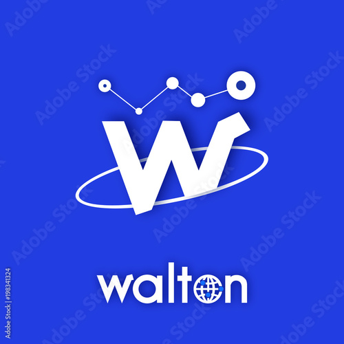 Walton Cryptocurrency Sign Isolated 