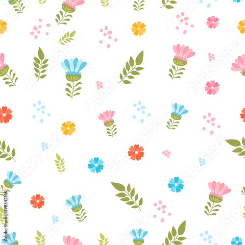 Wallpaper Mural Seamless pattern with flowers Torontodigital.ca