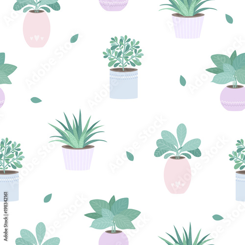 Seamless pattern with plants