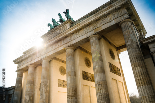 Brandenburg Gate (Brandenburger Tor), famous landmark in Berlin, Germany,rebuilt in the late 18th century as a neoclassical triumphal arch