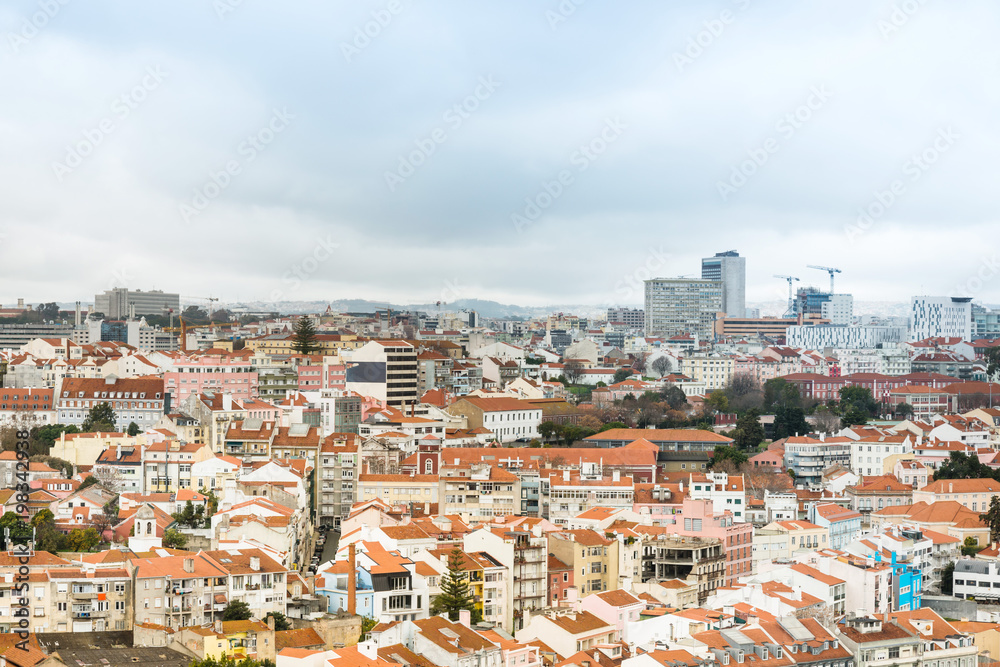 panoramic historic architectural Lisbon, Portugal