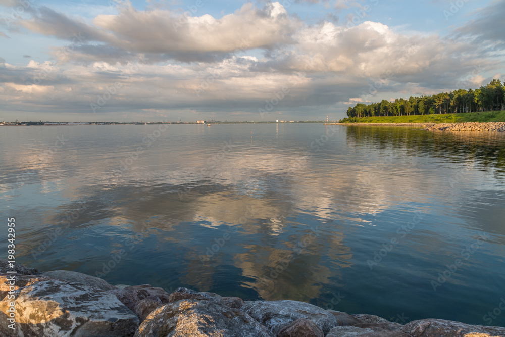 Seascape with reflections in Tallinn Bay