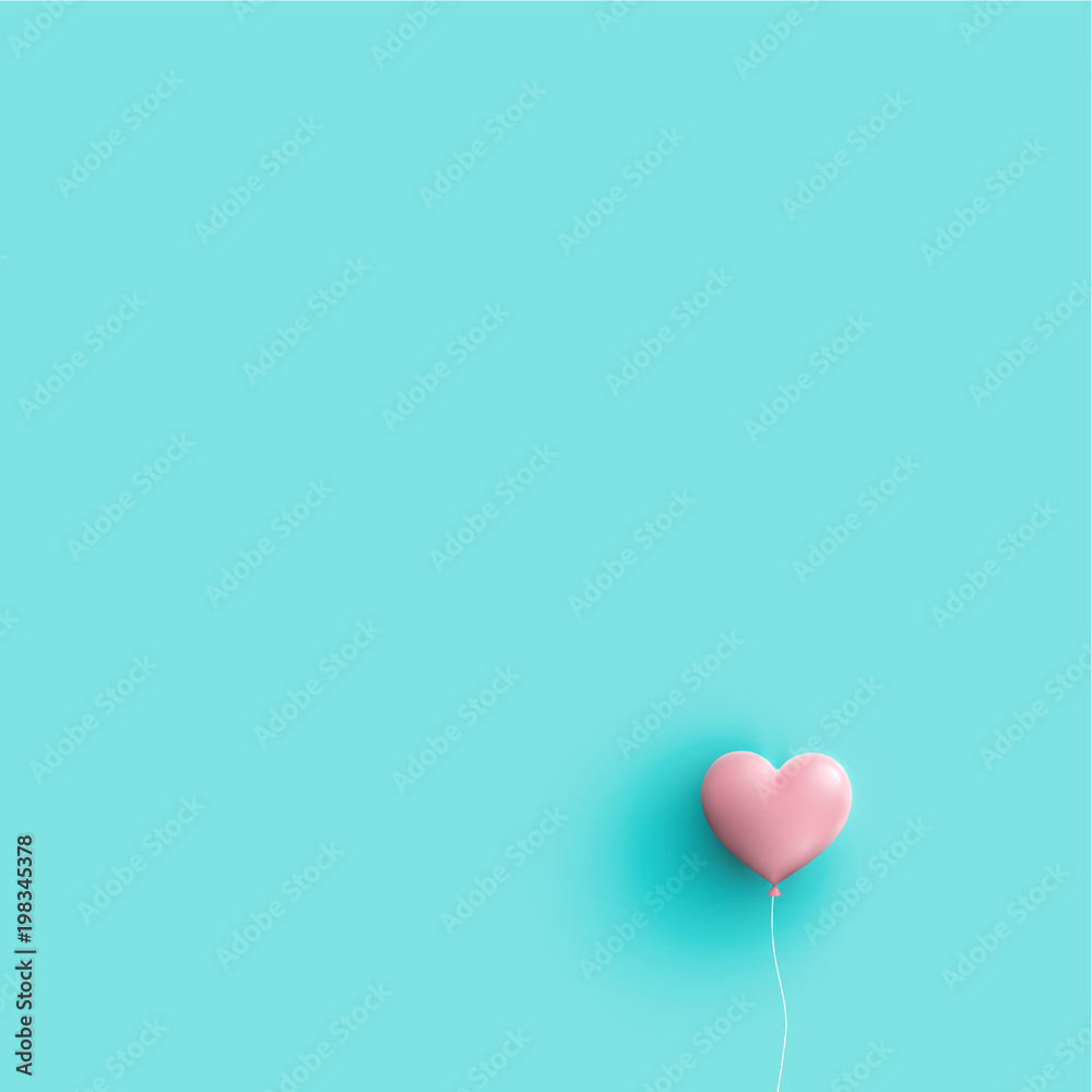 Pastel coloured 3D hearts, vector illustration