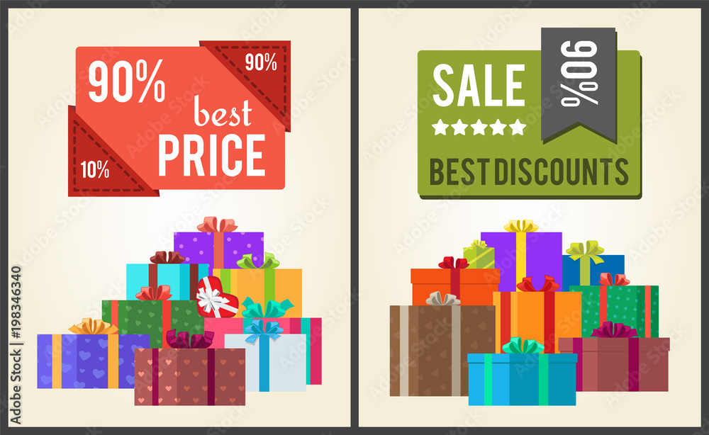 90 Best Price Sale Discounts Labels with Stickers