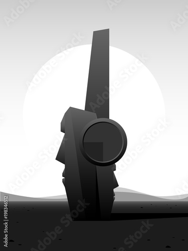 abstract futuristic monumen...