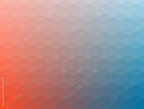 Abstract cubes retro styled colorful background. Vector abstract