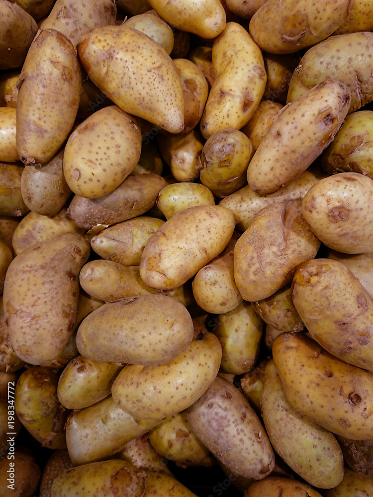 Potato in a vegetable market.The Potato group Potato in a vegetable market.The Potato group