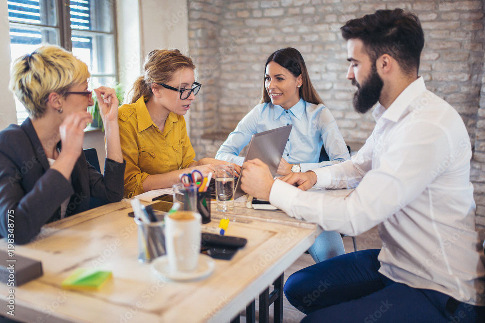 Group business people meeting to discuss ideas in modern office