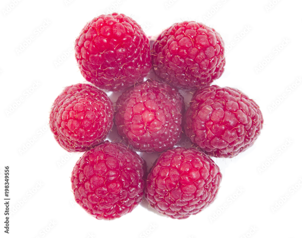 macro of raspberry fruit isolated on white macro of raspberry fruit isolated on white