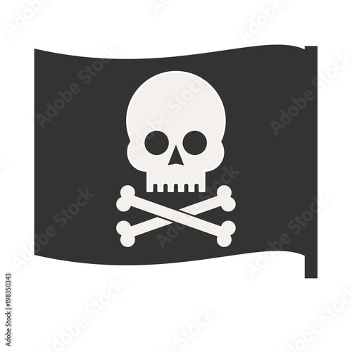Pirate vector flag. Jolly Roger. Stock flat vector illustration.