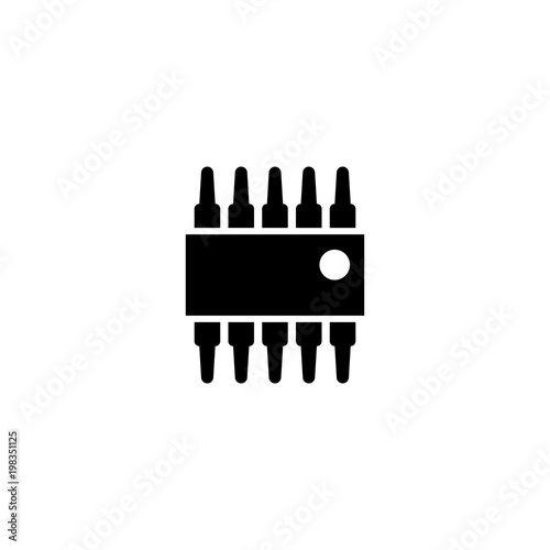 Chip. Flat Vector Icon. Simple black symbol on white background