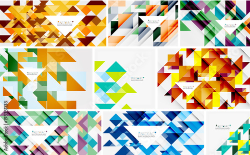 Triangle templates mega collection - abstract background designs. For banners, business backgrounds, presentations