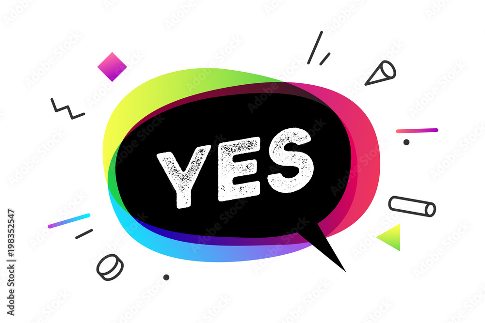 Yes you can message word bubble Royalty Free Vector Image