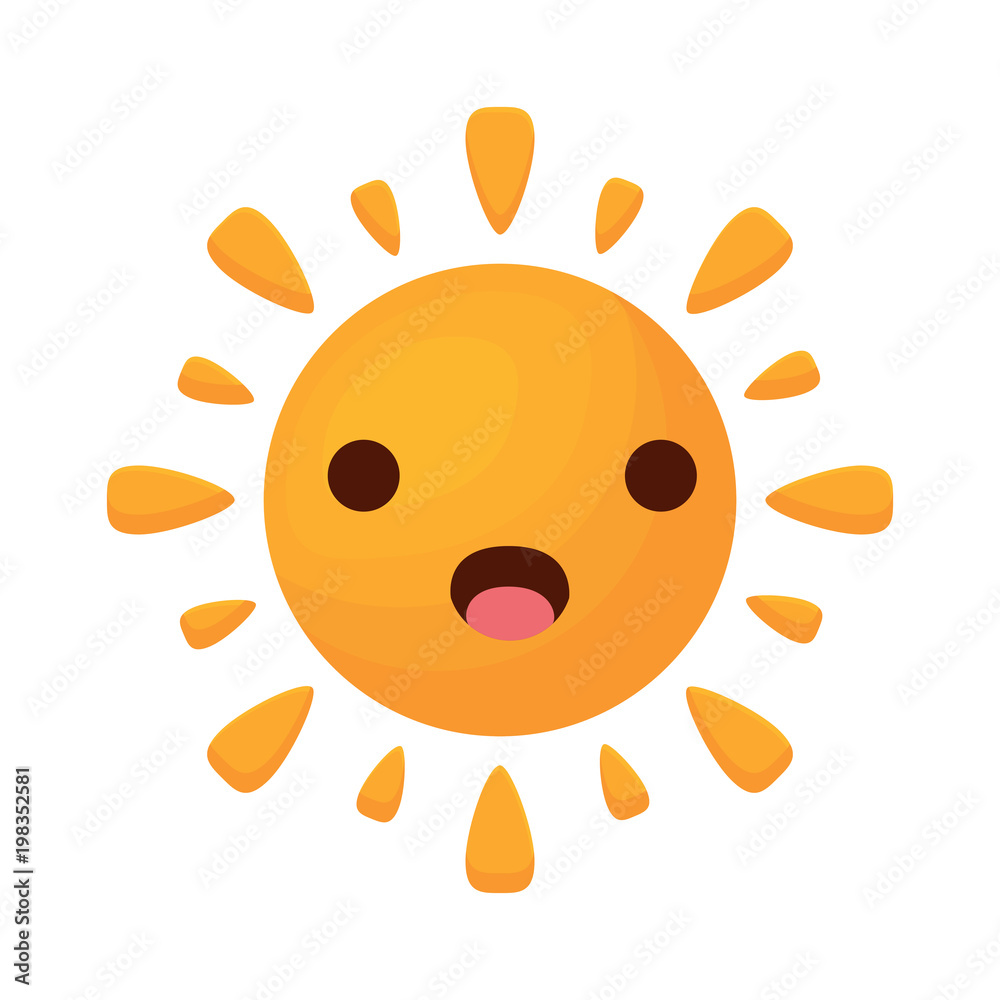 Kawaii sun icon