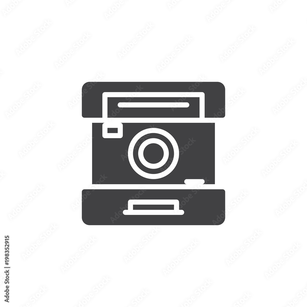 Instant camera vector icon. filled flat sign for mobile concept and web design. Photo camera simple solid icon. Symbol, logo illustration. Pixel perfect vector graphics Instant camera vector icon. filled flat sign for mobile concept and web design. Photo camera simple solid icon. Symbol, logo illustration. Pixel perfect vector graphics
