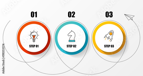 Infographic design template. Organization chart with 3 steps
