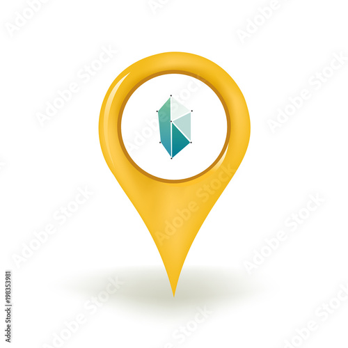 Kyber Network Cryptocurrency Map Pin Isolated