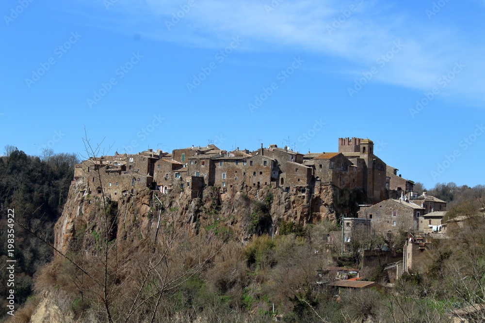 calcata medieval village on the rock