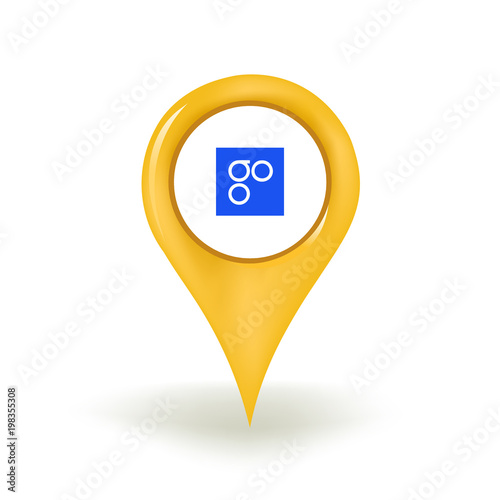 OmiseGo Cryptocurrency Map Pin Isolated photo