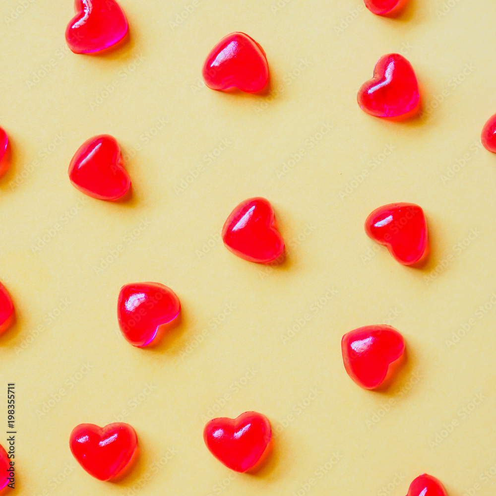 Valentines day background with heart shape candy Valentines day background with heart shape candy