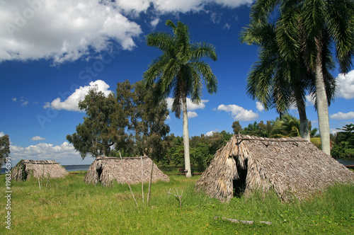 Fotografie Reconstruction of a Taino village, Zapata Peninsula, Cuba