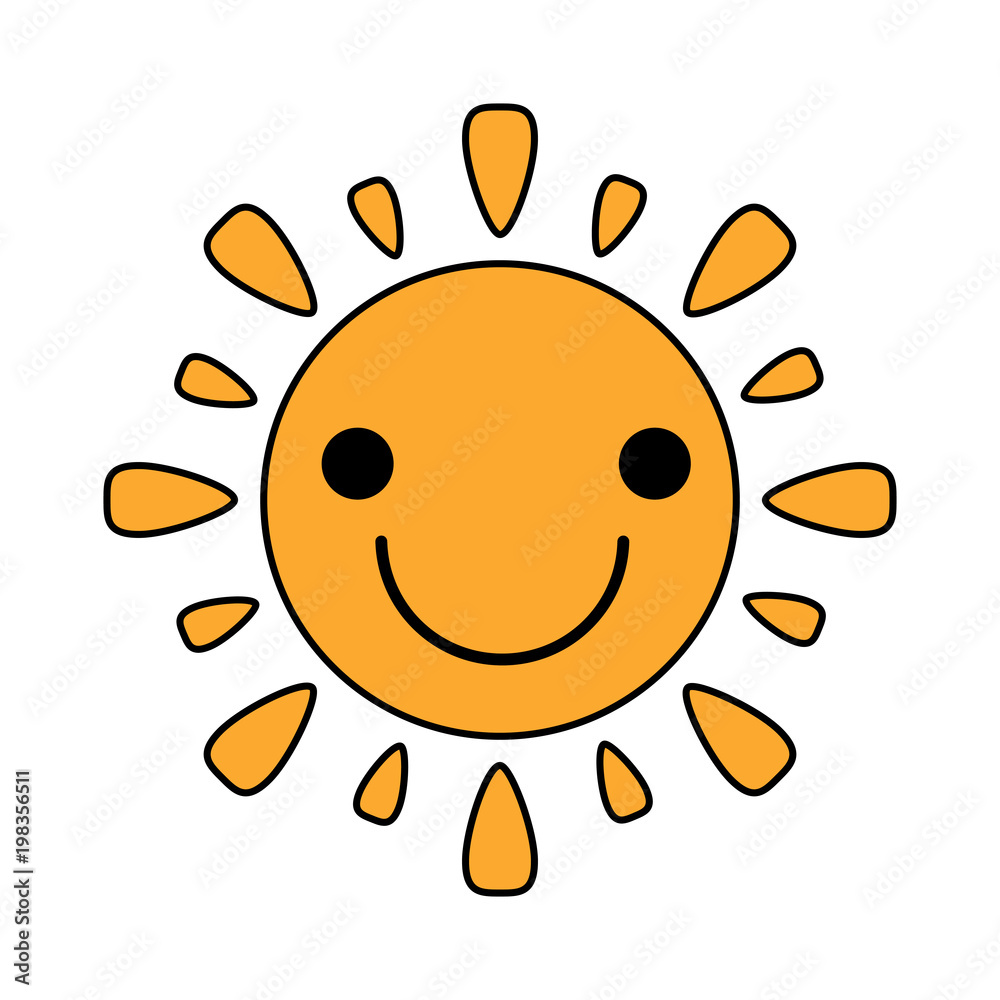 Kawaii sun icon