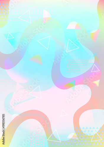 Vector abstract holographic and geometry background design.  Trendy creative vector. Mesh holographic foil. Poster,card,flyer concept © svtdesign