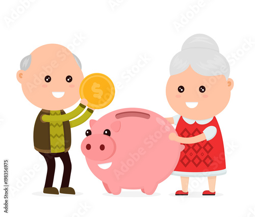 Old happy cute grandfather man 