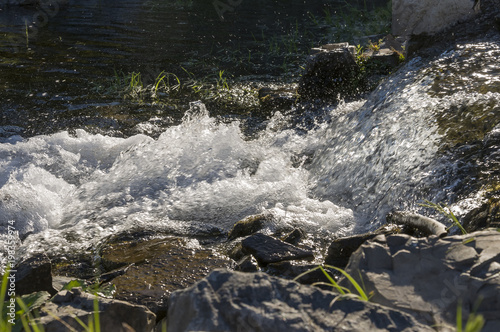 Kurgazak, Salavat region, Bashkortostan, Russia. Yangangtau. Mineral spring. Stream. SPA. Curative water.  Resort. Waterfalls. Summer photo