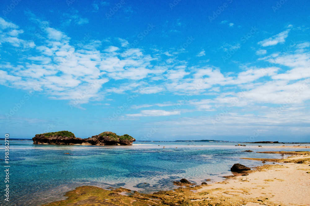 Rock and stone scenery of Hoshizuna beach, Iriomote isalnd - Okinawa, Japan