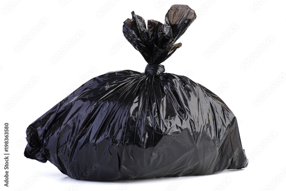 Big black plastic garbage bag