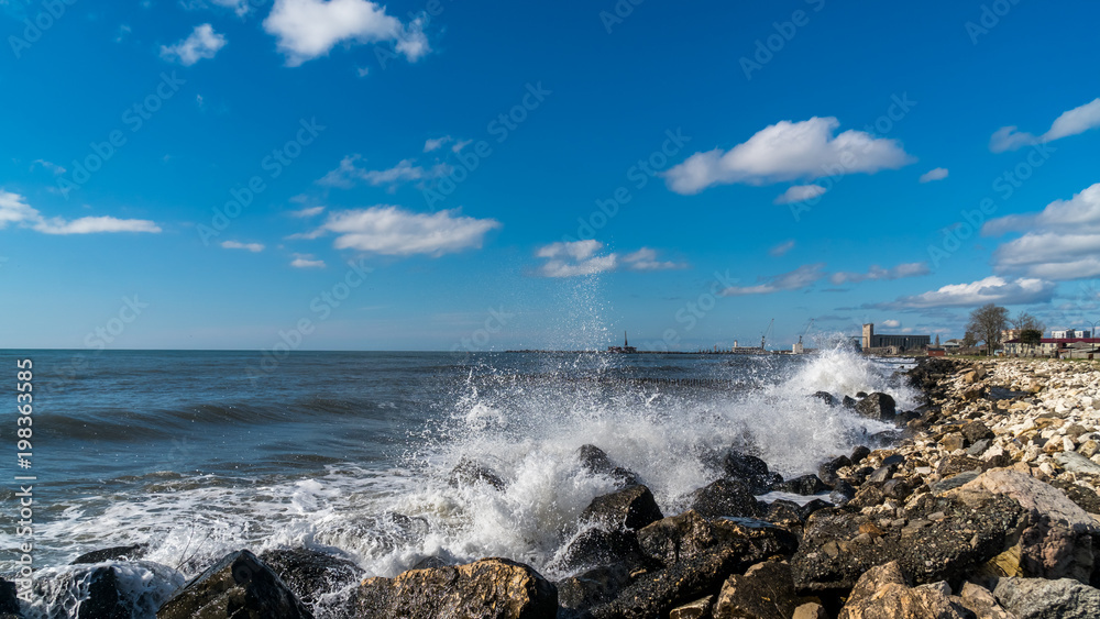 sea waves on the black sea coast, Poti, Georgia sea waves on the black sea coast, Poti, Georgia