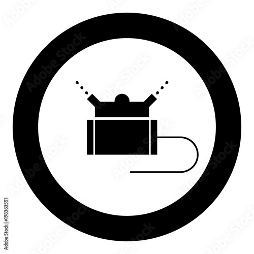 Lawn sprinklers  icon black color in circle