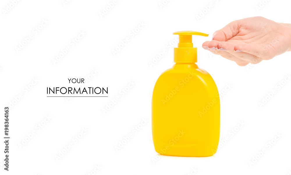 Bottle with soap dispenser female hand pattern Bottle with soap dispenser female hand pattern