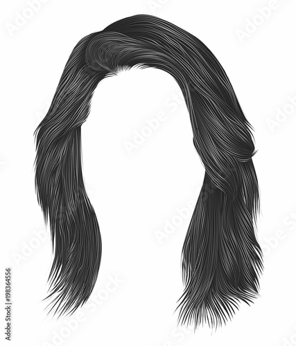 trendy  woman  hairs  gray   color . medium length . beauty style . realistic  3d .