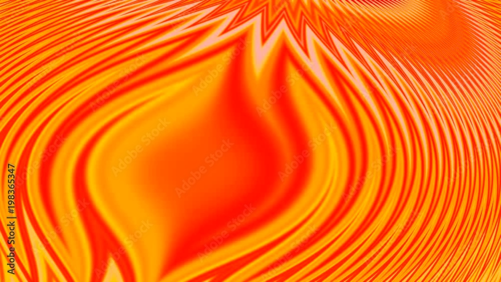 fondo con movimientos que forman ondas sinuosas con zigzag y líneas en colores brillantes rojo, naranja, blanco y amarillo