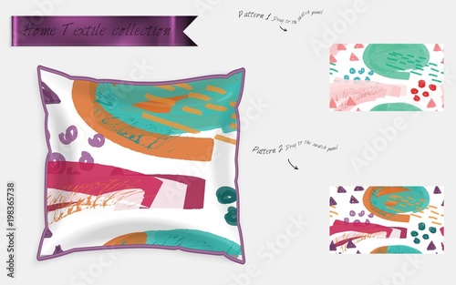 Realistic satin decorative pillow mock up