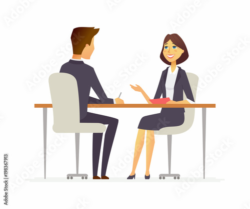 Job interview - cartoon people character isolated illustration