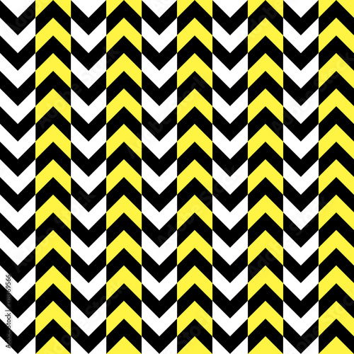 black and white zigzag stripes pattern. Geometric repeating pattern of zigzag. Vector background design © zanna_