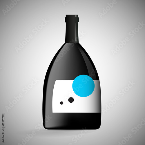 Wine Bottle Concept Design Vector Illustration