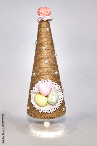 Easter eggs on the pyramid of handwork
