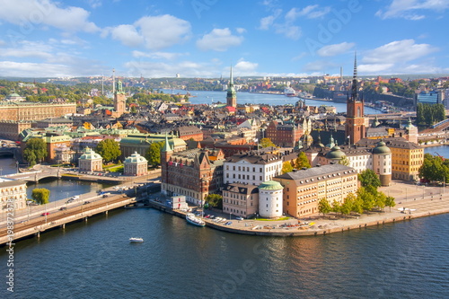 Stockholm old town (Gamla Stan) panorama from City Hall top, Sweden