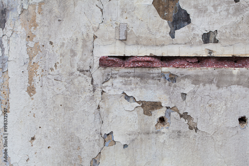 Old concrete wall. Peeling paint on wall. Grime texture Old concrete wall. Peeling paint on wall. Grime texture