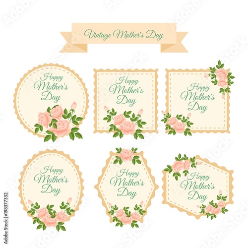 Vintage mother's day label collection